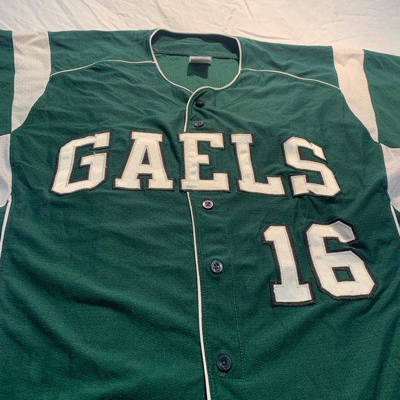 💚 Vintage 90s Gaels Russell Athletic Green Jersey with White Trim #16 Size Large - Picture 4 of 8